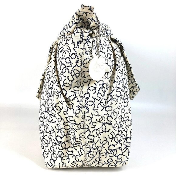 CHANEL Arabesque Bag Tote Bag Hand Bag Canvas White/Dark Navy Based - Picture 8 of 15